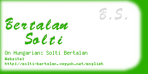 bertalan solti business card